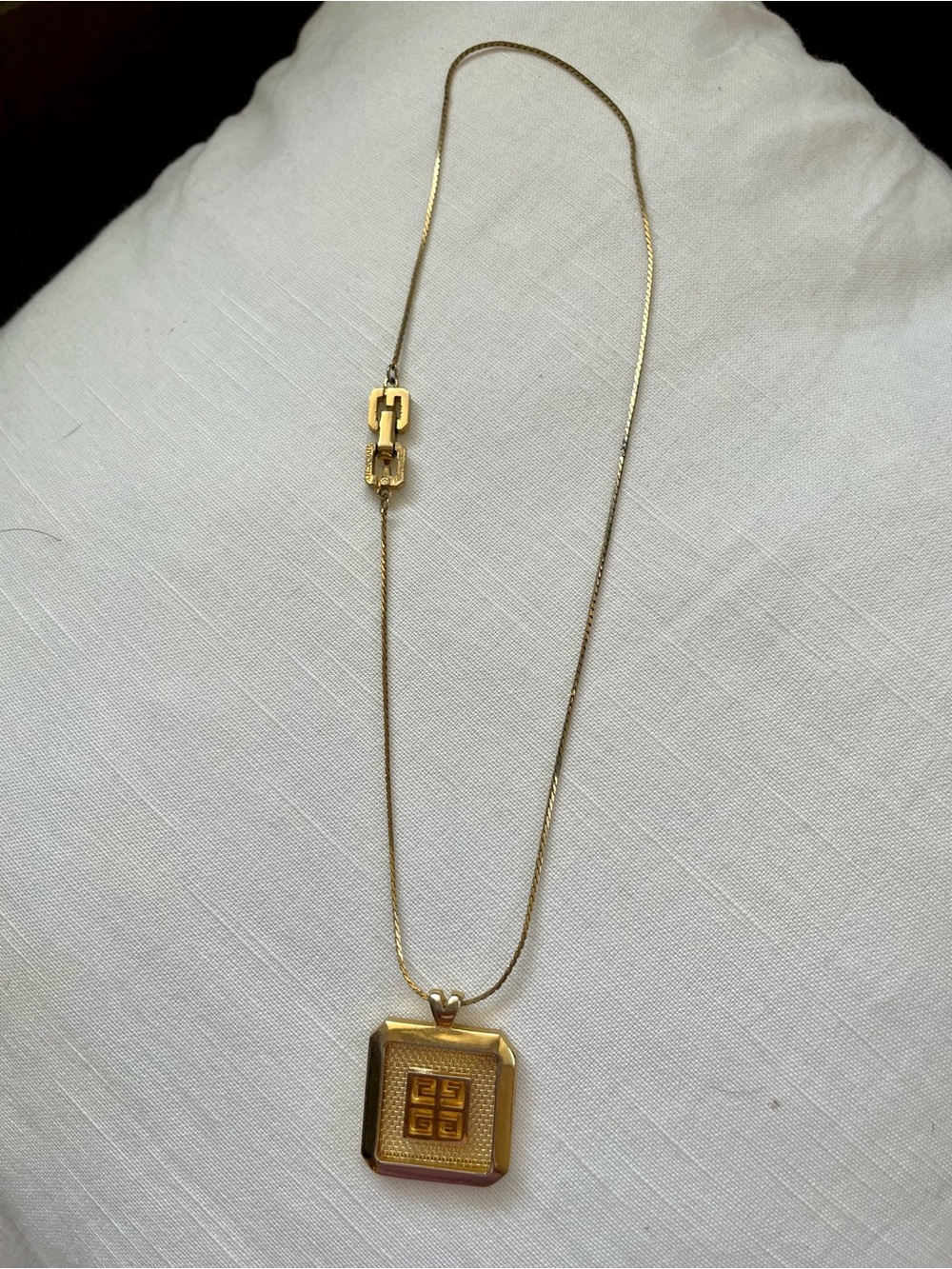Givenchy vintage Gold-Tone Square Pendant Necklace